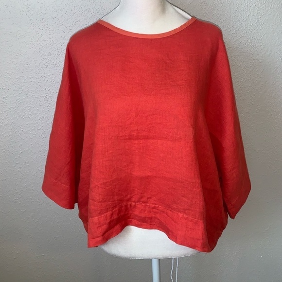 Stark X Coral 100% Linen Lagenlook Top - Picture 4 of 9